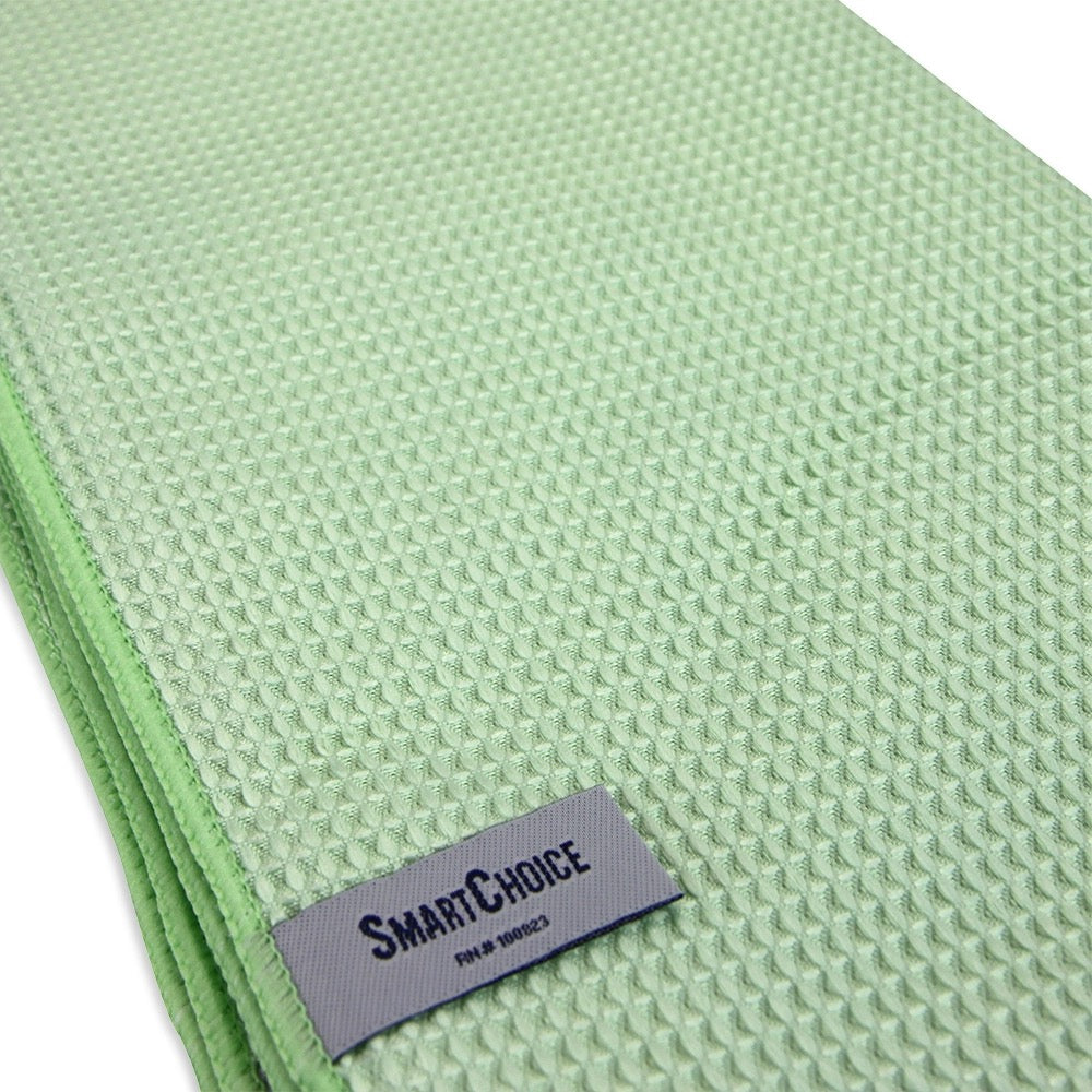 Green textured towel with a 'SmartChoice' label on a white background