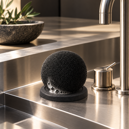 ORB Sponge spherical designer kitchen sponge with drying base
