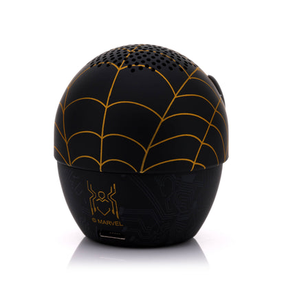 Marvel Spider-Man Black & Gold Bitty Boomer mini Bluetooth speaker featuring Spider-Man’s black and gold superhero suit.