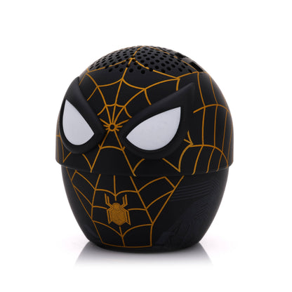 Marvel Spider-Man Black & Gold Bitty Boomer mini Bluetooth speaker featuring Spider-Man’s black and gold superhero suit.