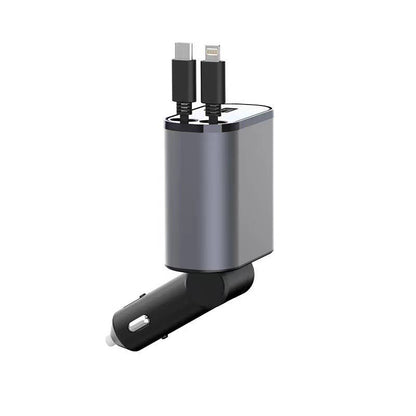 4-in-1 Fast Charging Retractable Car Charger