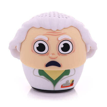 Back to the Future Doc Brown Bitty Boomers mini Bluetooth speaker featuring Dr. Emmett Brown in a collectible miniature design.