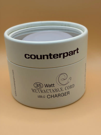 Counterpart 35 watt retractable charger in packaging