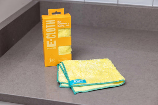 E-Cloth High Performance Dusting Cloth in Yellow Box and Another Dusting Cloth Outside the Box