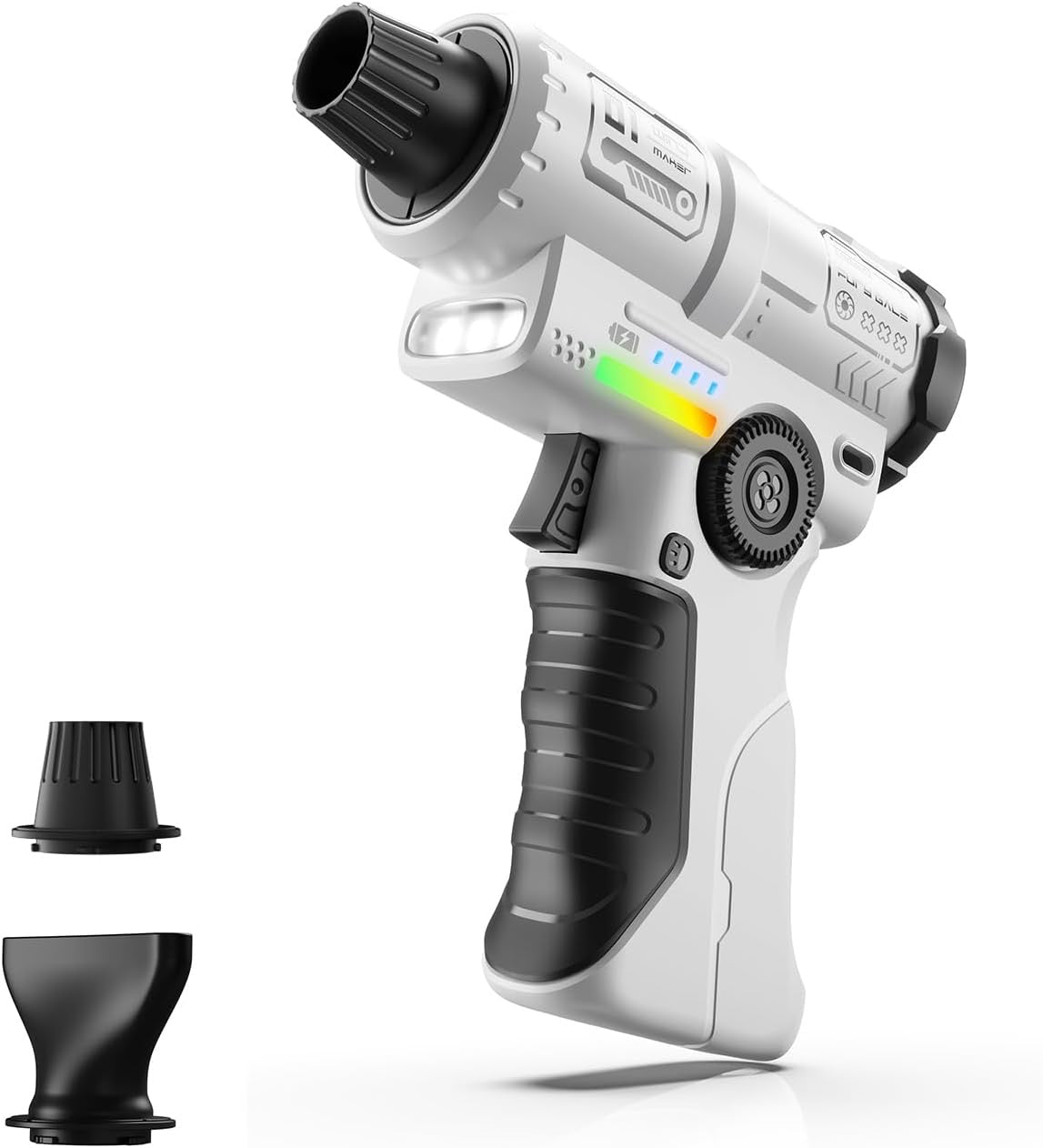white and black turbo air duster on a white background