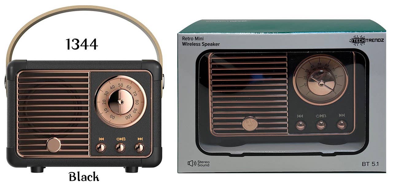 Retro Wireless Bluetooth Speaker Vintage Radio with Bluetooth 5.1, TF Card and AUX Input