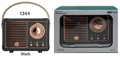 Retro Wireless Bluetooth Speaker Vintage Radio with Bluetooth 5.1, TF Card and AUX Input