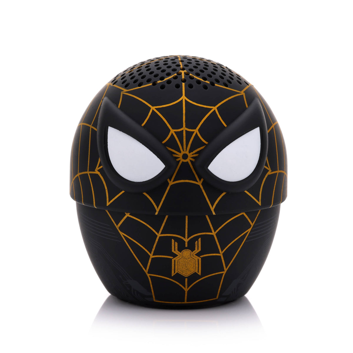 Marvel Spider-Man Black & Gold Bitty Boomer mini Bluetooth speaker featuring Spider-Man’s black and gold superhero suit.