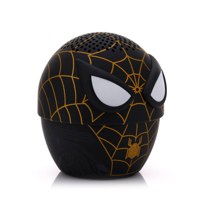 Marvel Spider-Man Black & Gold Bitty Boomer mini Bluetooth speaker featuring Spider-Man’s black and gold superhero suit.