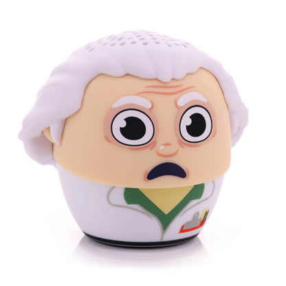 Back to the Future Doc Brown Bitty Boomers mini Bluetooth speaker featuring Dr. Emmett Brown in a collectible miniature design.