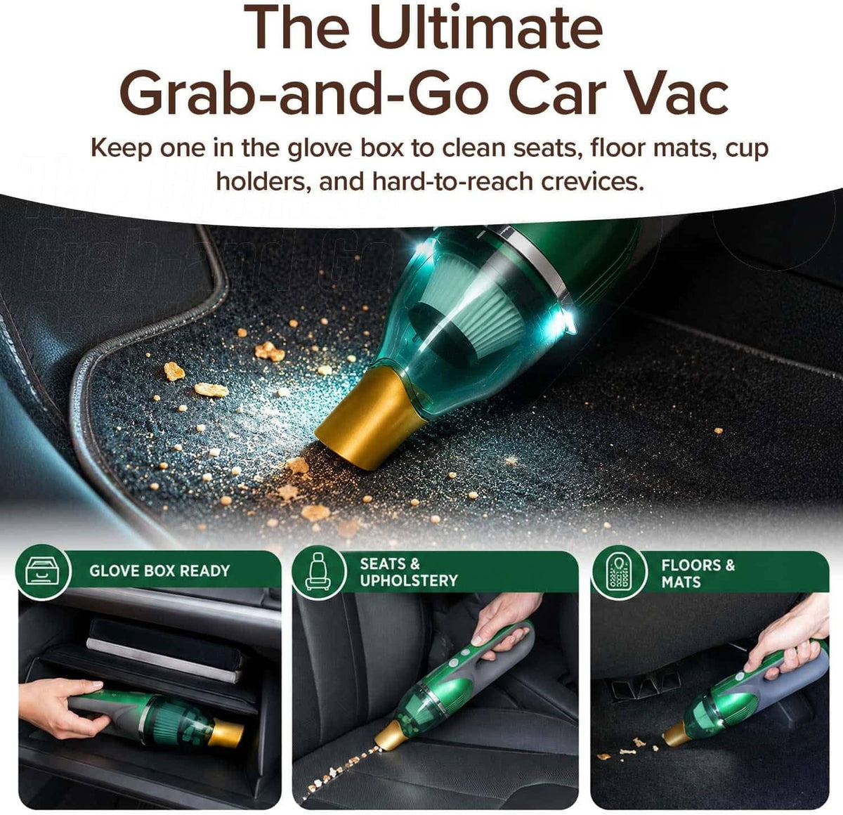 Horsepower Duck Quack Attack vacuum graphic illustrating it as the ultimate grab-and-go car vac.