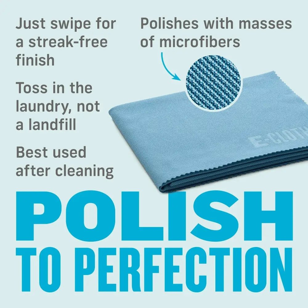 Blue microfiber polishing cloth with a textured, woven surface.