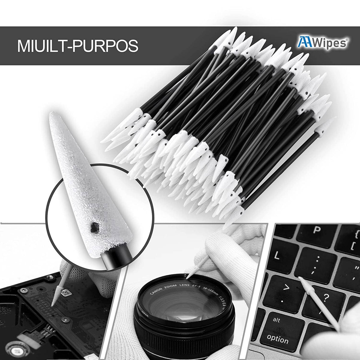 Double-Tipped Foam Cleaning Swabs | Lint-Free Precision Cleaning