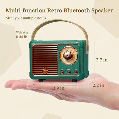 Retro Wireless Bluetooth Speaker Vintage Radio with Bluetooth 5.1, TF Card and AUX Input