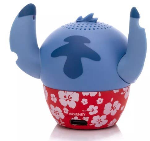 Disney Stitch Hawaiian Bitty Boomers mini Bluetooth speaker featuring Stitch in a tropical Hawaiian-inspired design.