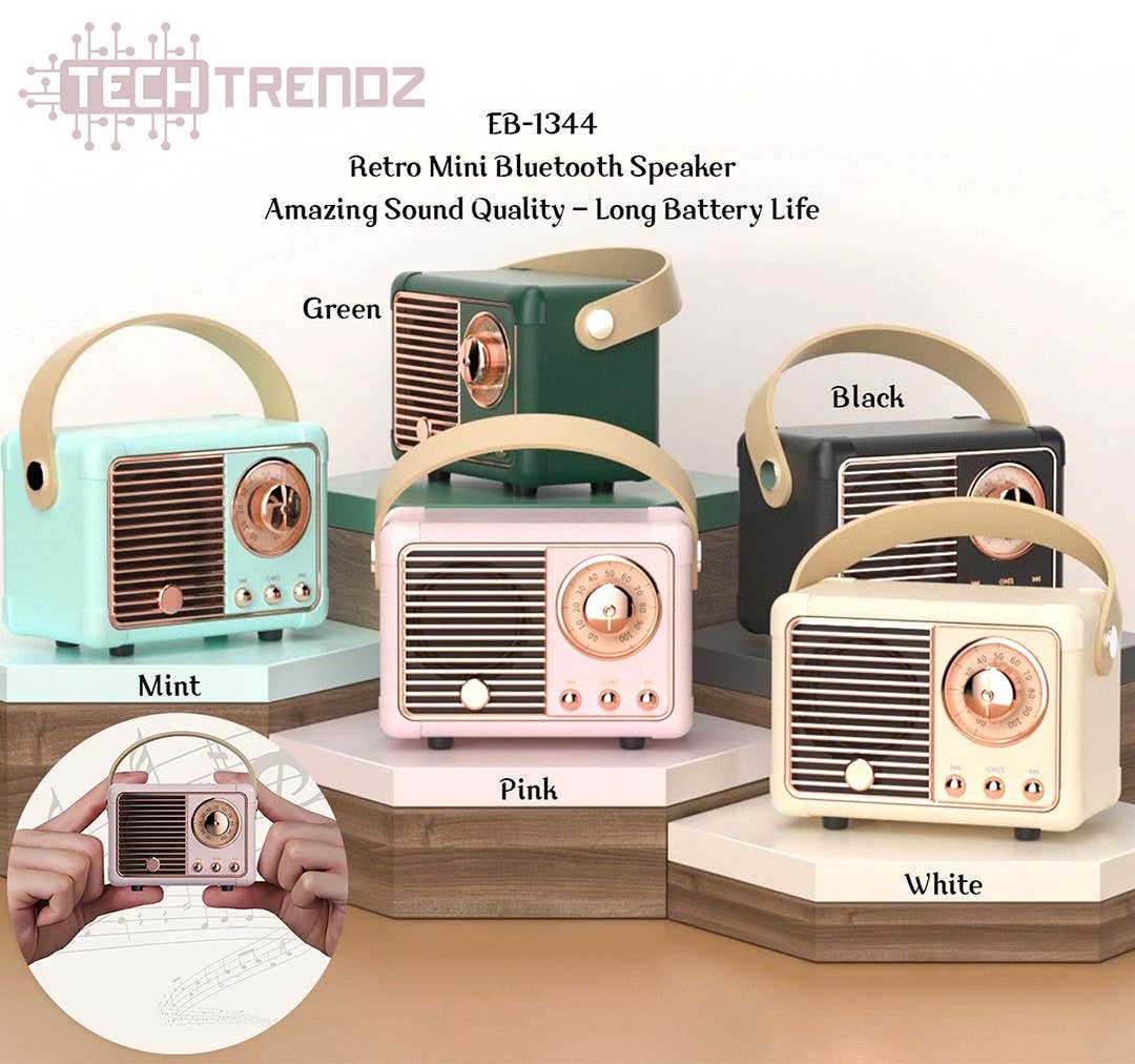 Retro Wireless Bluetooth Speaker Vintage Radio with Bluetooth 5.1, TF Card and AUX Input