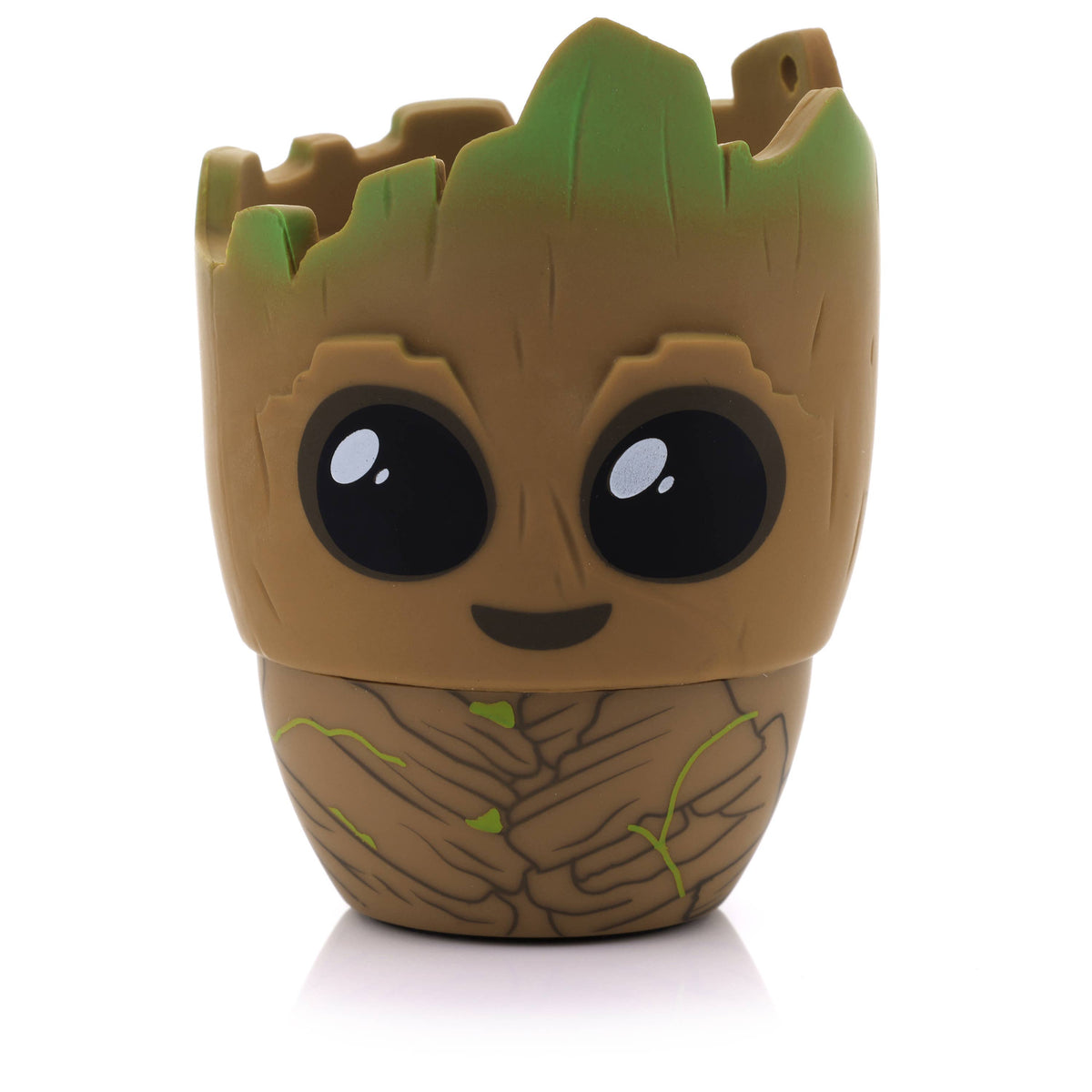 Marvel Guardians of the Galaxy Groot Bitty Boomer mini wireless Bluetooth speaker with collectible Groot character design.