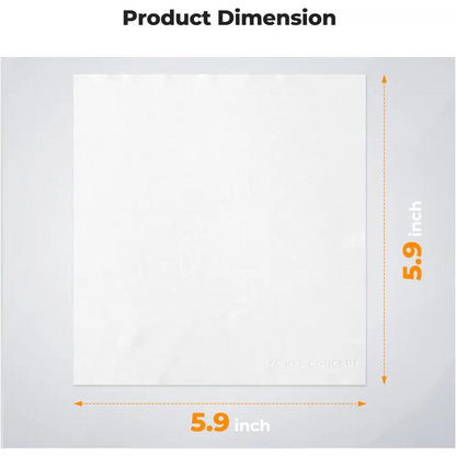 White rectangular plastic sheet, 5.9 inches by 5.9 inches