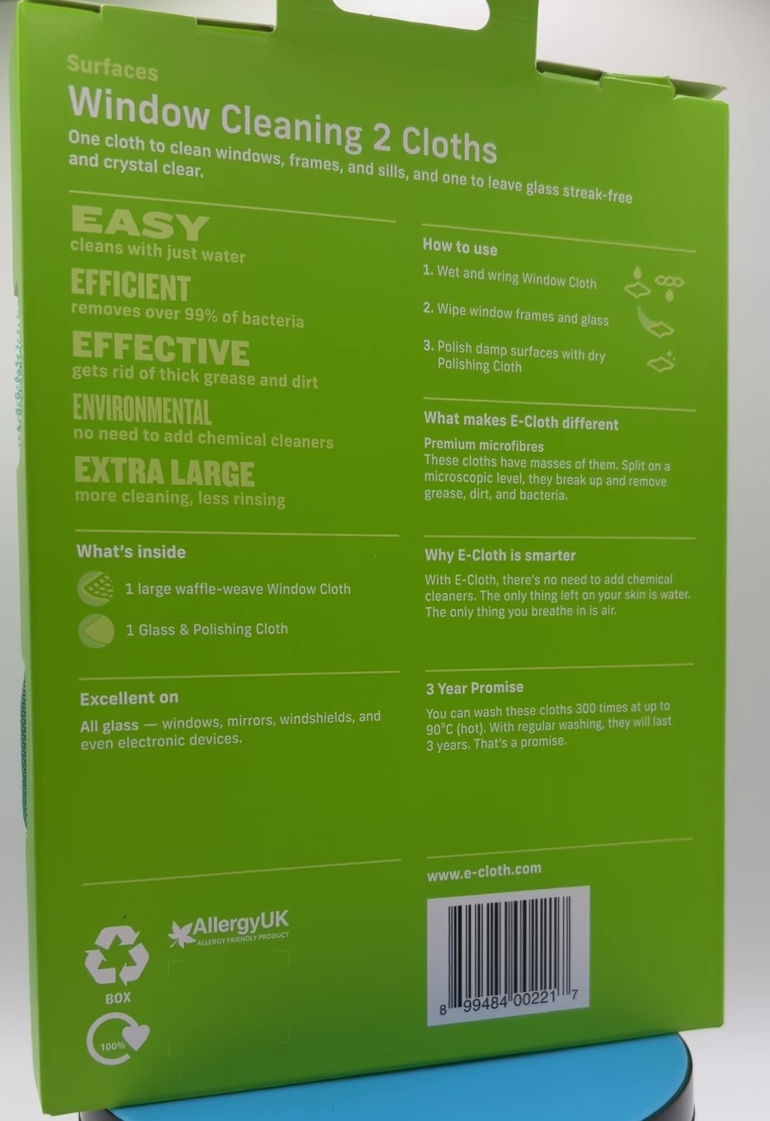 E-Cloth Window Cleaning Cloth Kit rotating 