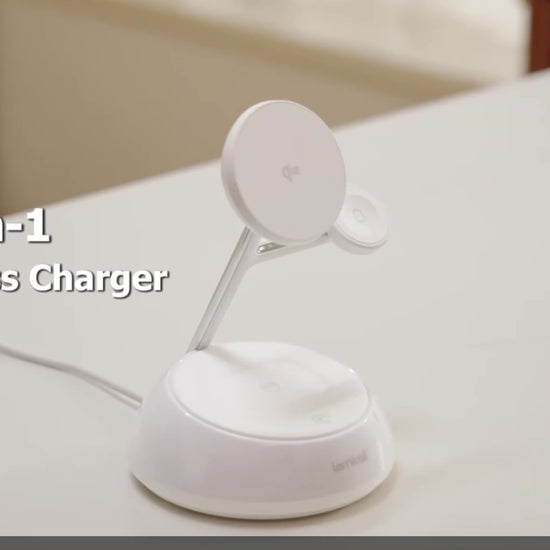 Lamicall Qi2 Vertical 3-in-1 Wireless Charger video