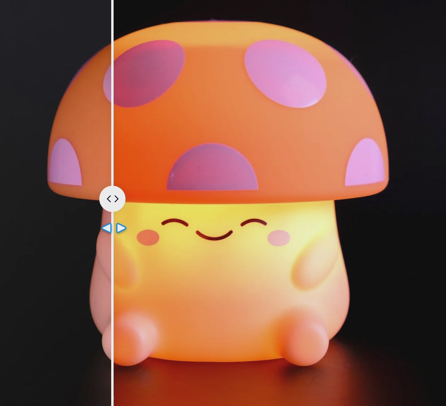 A slider demonstrating appearance when on and off.
