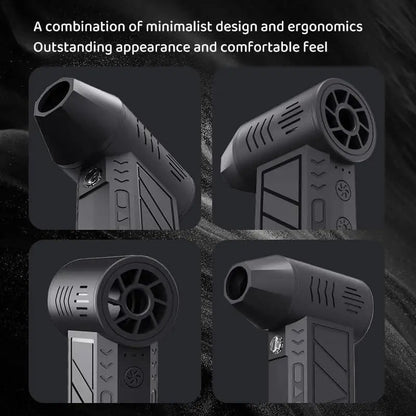 Gray rechargeable electric air duster with textured grip and ergonomic design for electronics and home cleaning