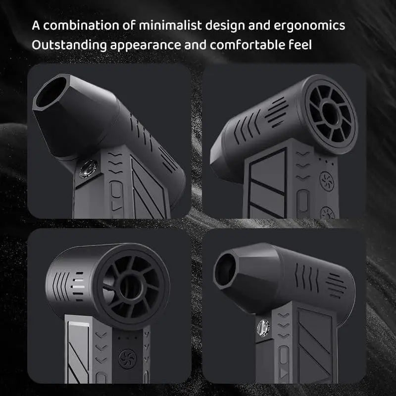 Gray rechargeable electric air duster with textured grip and ergonomic design for electronics and home cleaning