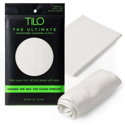 Tilo microfiber cleaning cloth in black and green package 19x13 inch ultra-absorbent reusable lint-free cloth
