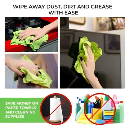 Bright green tilo microfiber cleaning cloth 19x13 inch ultra-absorbent lint-free for dust grease and delicate surfaces
