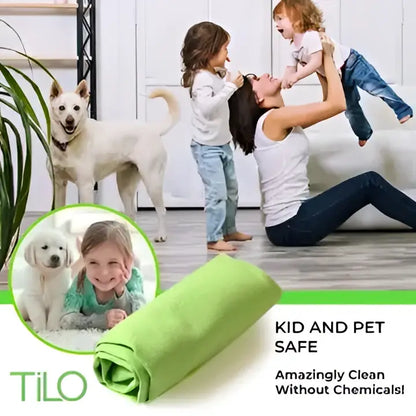 Green tilo microfiber cleaning cloth 19x13 inch ultra-absorbent lint-free reusable for dust grease and delicate surfaces